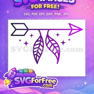 Free Arrow with Feathers Free Purple Gradient Magic Free SVG