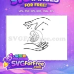 Free Hands Holding Crystals Free Moon Magic Esoteric Free SVG - Instant Download