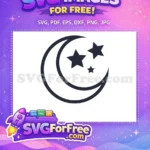 Free Crescent Moon Free Starry Night Magic Free SVG - Instant Download