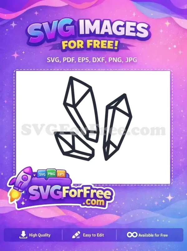 Free Dark Outline Crystals Free Magic Esoteric Gems Free SVG