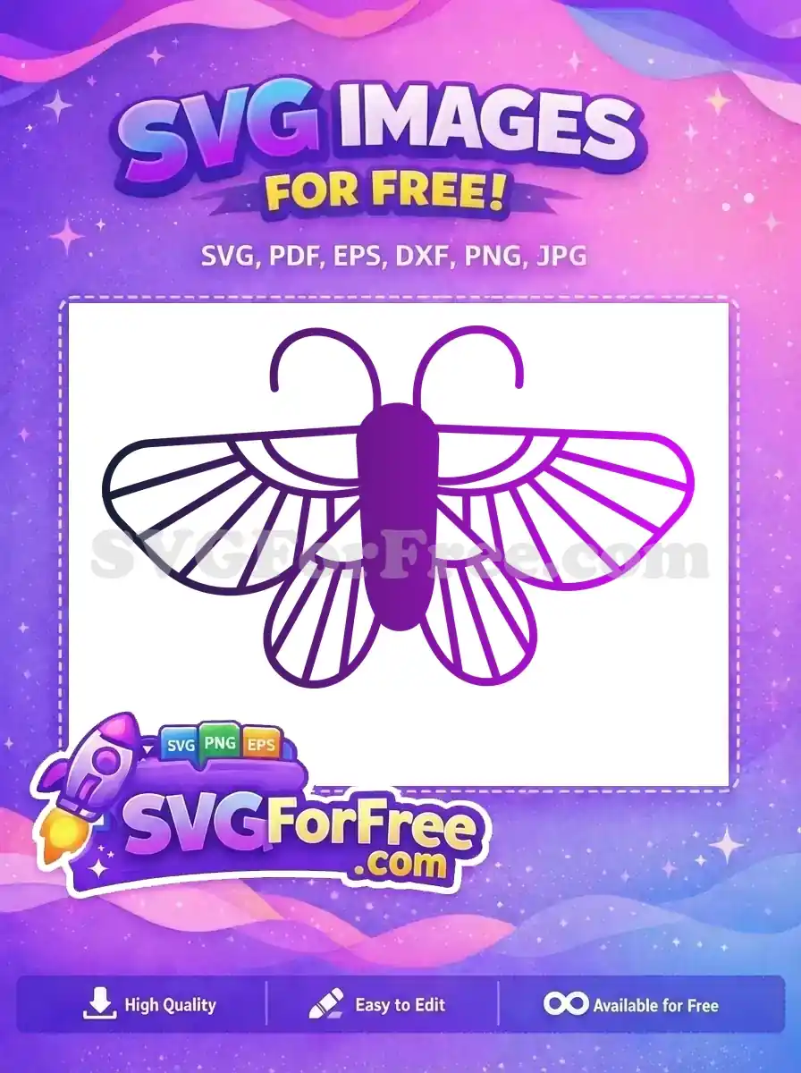 Free Esoteric Moth Free Purple Gradient Magic Free SVG