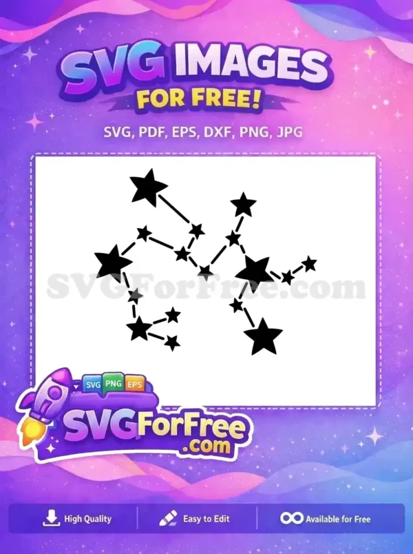 Free Starry Night Constellation Free Esoteric Magic Pattern Free SVG