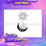Free Celestial Faces Free Crystals Boho Magic Free SVG - Instant Download