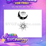 Free Crescent Eye Free Sun Face Magic Free SVG - Instant Download