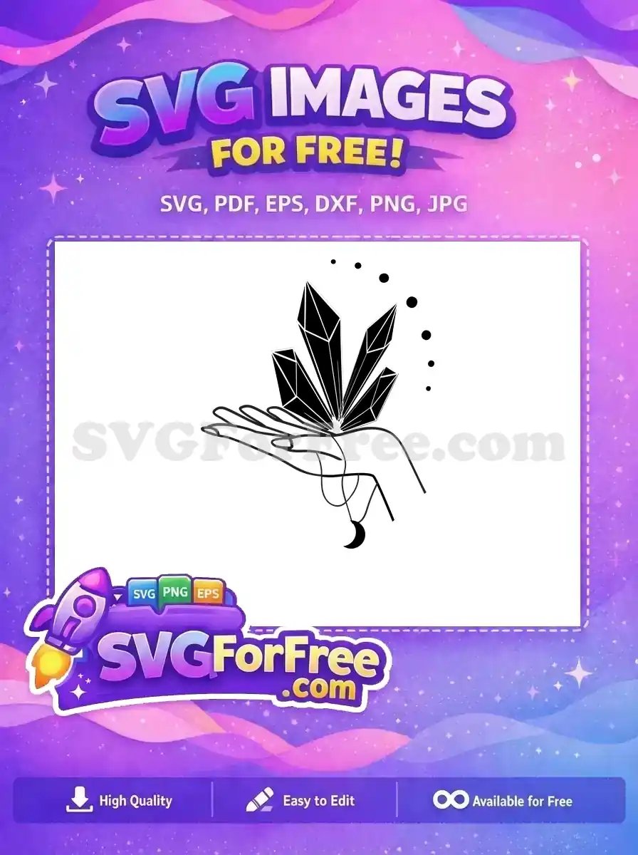 Free Black Crystals Free Esoteric Hand Magic Free SVG
