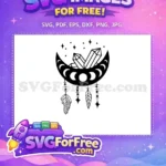 Free Crescent Moon Free Crystals Magic Esoteric Free SVG 2 - Instant Download
