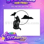 Free Celestial Cat Free Moon Stars Magic Free SVG - Instant Download