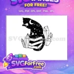 Free Celestial Kitten Free on Books Magic Free SVG - Instant Download