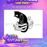 Free Black Cat Books Free Crystal Potion Magic Free SVG - Instant Download