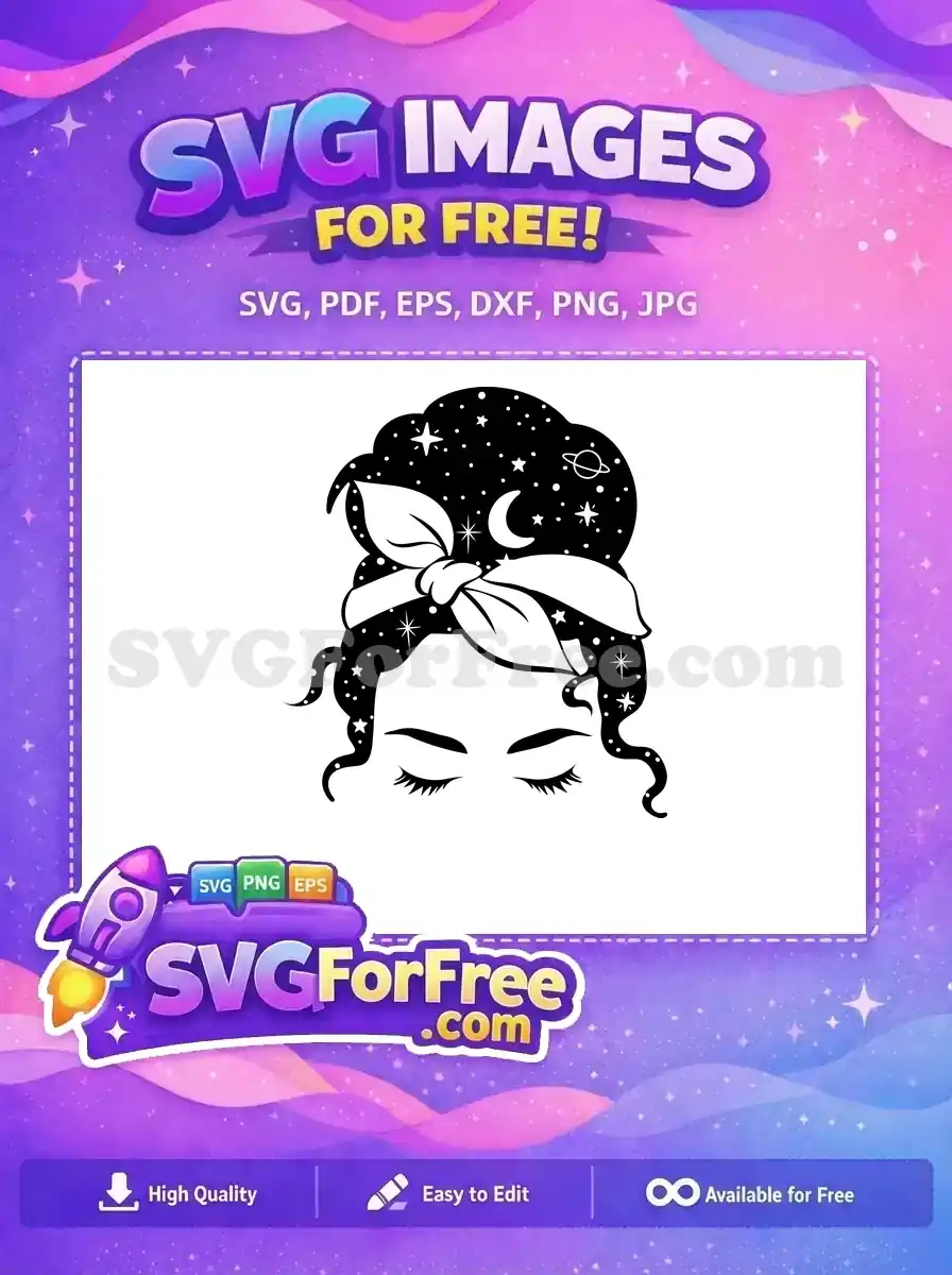 Free Messy Bun Free Galaxy Hair Esoteric Free SVG