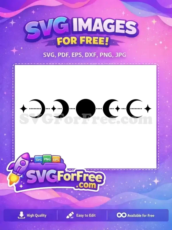 Free Crescent Phases Free Starry Esoteric Magic Free SVG