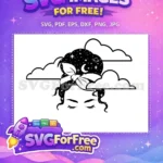 Free Celestial Space Girl Free Esoteric Magic Free SVG - Instant Download