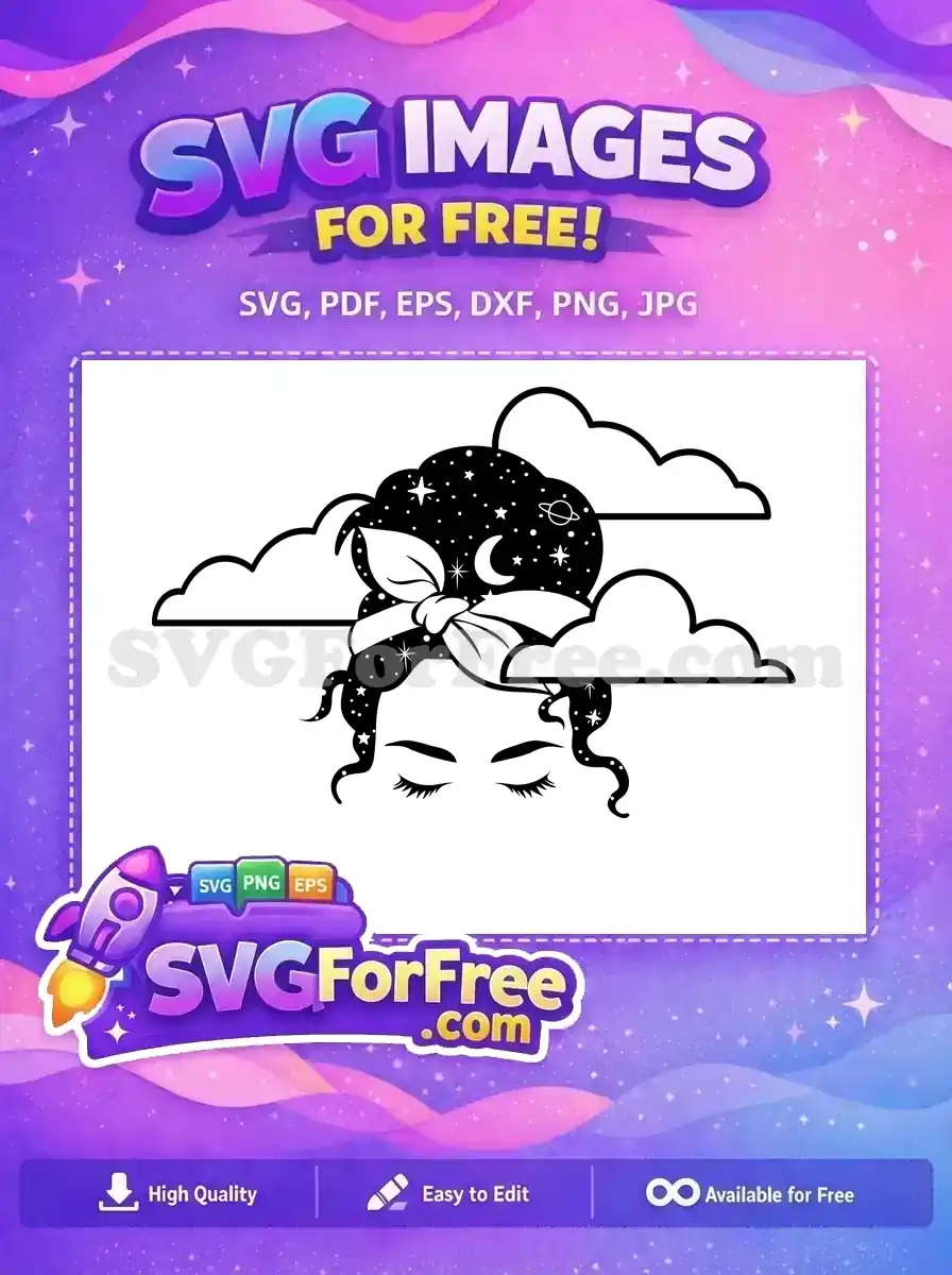 Free Celestial Space Girl Free Esoteric Magic Free SVG