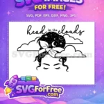 Free Head in the Clouds Free Esoteric Design Free SVG - Instant Download