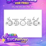 Free Crescent Moons Free Stars Magic Esoteric Design Free SVG - Instant Download