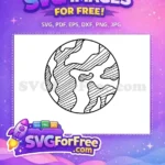 Free Round Striped Planet Free Esoteric Earth Design Free SVG - Instant Download