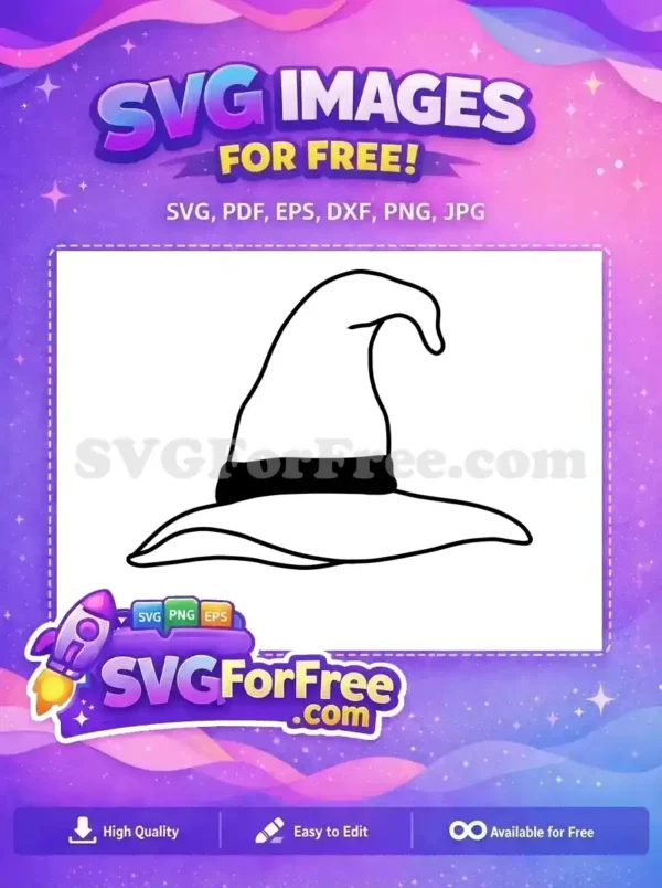 Free Pointed Free Brimmed Witch Hat Magic Free SVG
