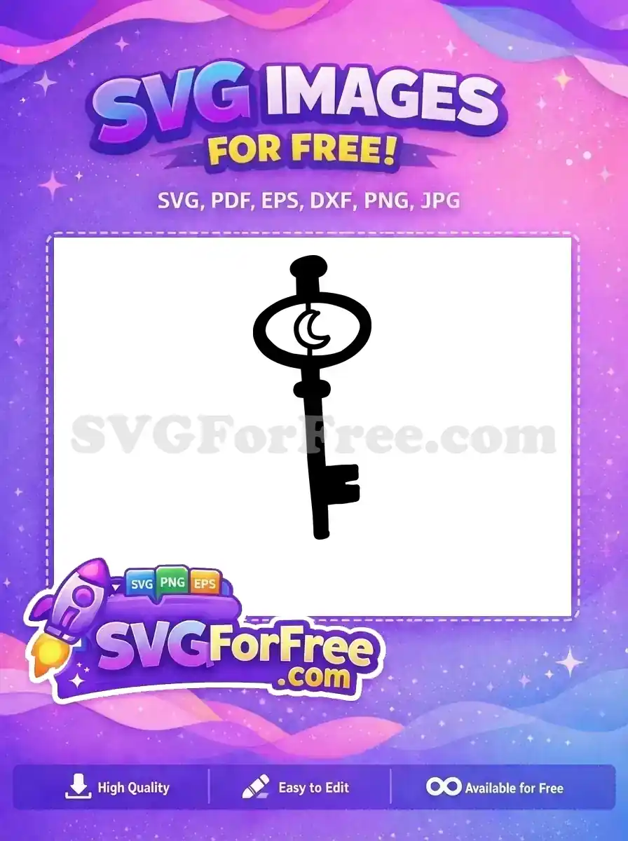 Free Crescent Moon Detail Free Magic Key Free SVG