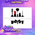 Free Red Lipstick Free Silver Glassware Makeup Free SVG - Instant Download
