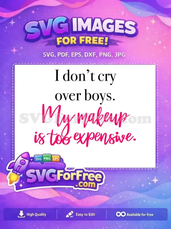 Free Pink Makeup Free Expensive Quote Free SVG