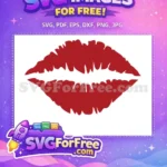 Free Dark Red Lips Free Kiss Mark Makeup Free SVG - Instant Download