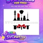Free Red Lipstick Free Silver Perfume Makeup Free SVG - Instant Download