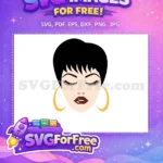 Free Eyelash Detail Free Gold Earrings Makeup Free SVG - Instant Download