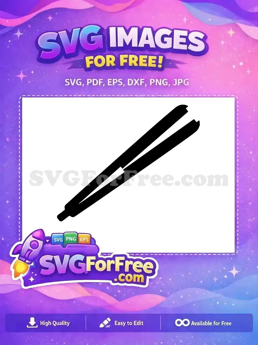 Free Hair Straightener Black Free Beauty Makeup Free SVG