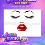 Free Glossy Lips Free Red Lipstick Makeup Free SVG 1 - Instant Download
