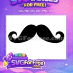 Free Black Curled Mustache Free Barber Shop Silhouette Free SVG - Instant Download