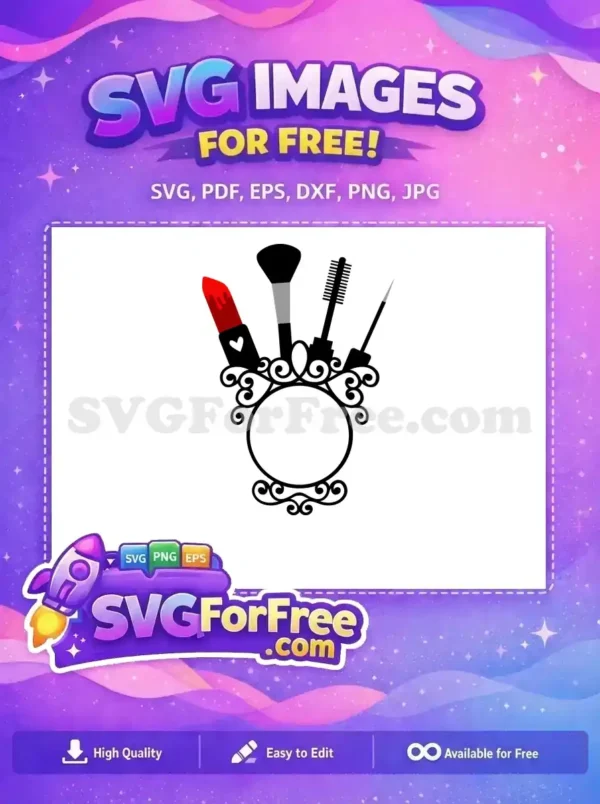 Free Red Lipstick Free Gray Eyeshadow Makeup Free SVG