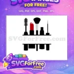 Free Red Lipstick Free Silver Cup Makeup Free SVG - Instant Download