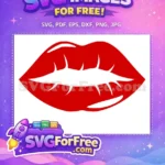 Free Red Lips Free Closed Eyelashes Makeup Beauty Free SVG - Instant Download