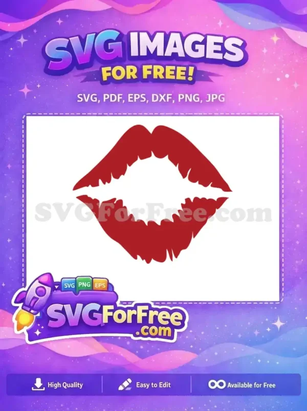 Free Red Lips Free Kiss Makeup Beauty Free SVG 1