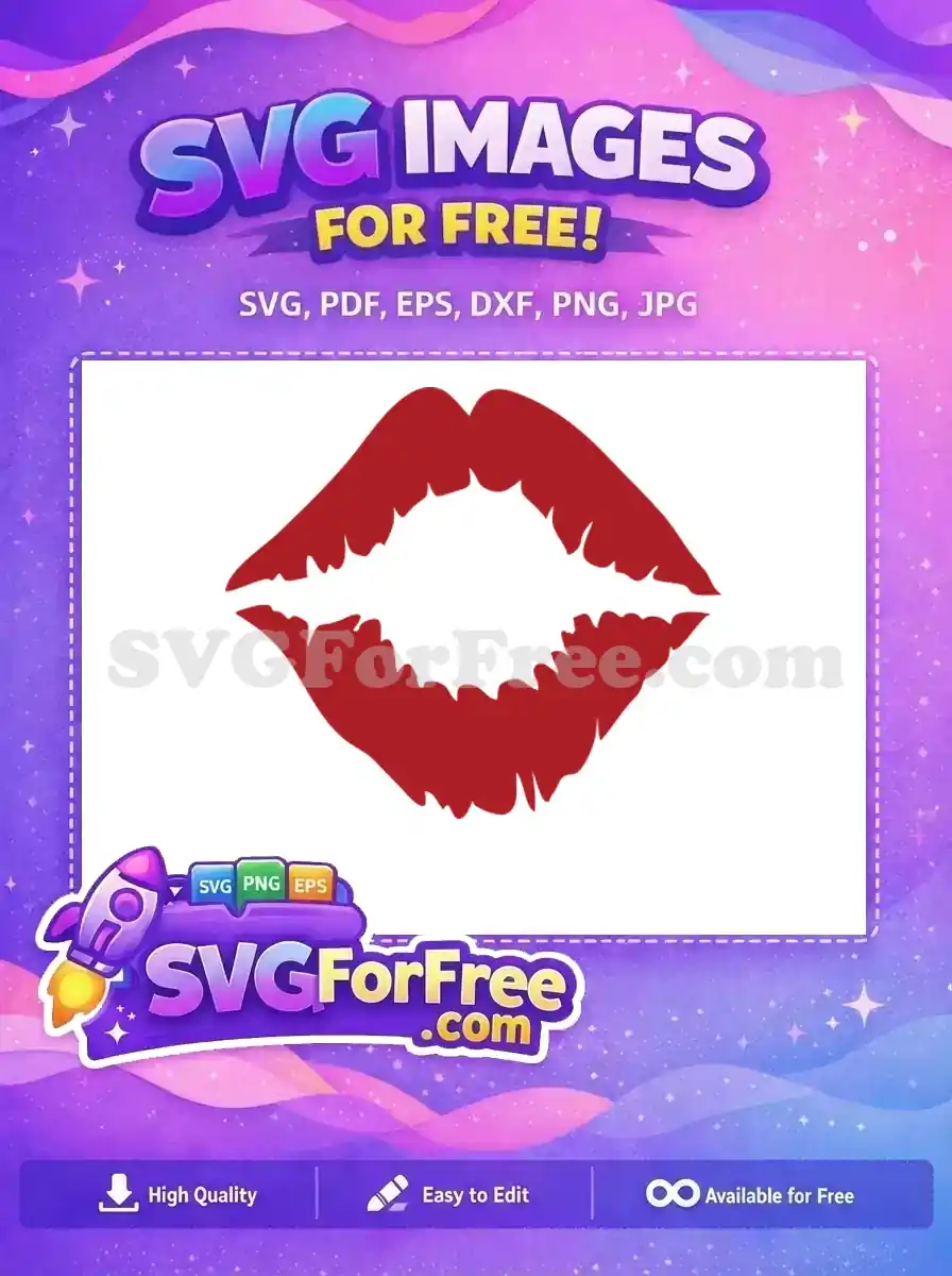 Free Red Lips Free Kiss Makeup Beauty Free SVG 1