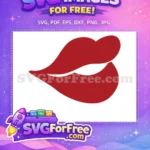 Free Dark Red Lips Free Beauty Makeup Kiss Free SVG - Instant Download