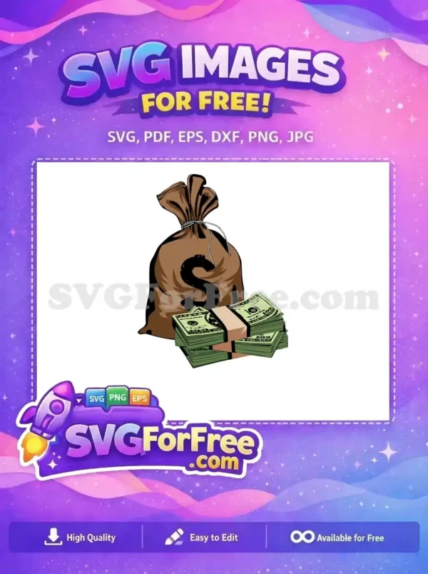 Free Brown Sack Free Green Dollar Bills Money Free SVG