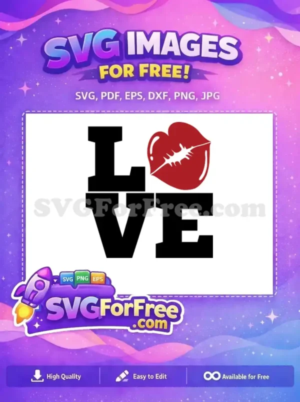 Free Kiss Lips Free Love Letters Valentine Free SVG