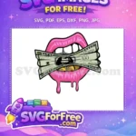 Free Pink Lips Free Gold Teeth Money Mouth Free SVG - Instant Download
