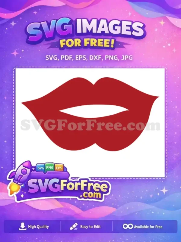 Free Dark Red Lips Free Beauty Makeup Designs Free SVG 4