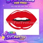 Free Glossy Red Lips Free White Teeth Makeup Free SVG - Instant Download