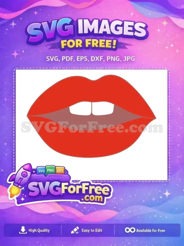Free Open Red Lips Free Beauty Makeup Design Free SVG