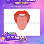 Free Red Lips Free Tongue Makeup and Beauty Free SVG - Instant Download