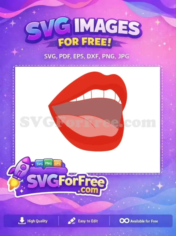 Free Red Lipstick Free Open Mouth Makeup Free SVG