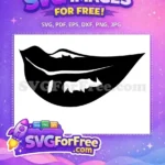 Free Black Lips Free Makeup Beauty Design Free SVG - Instant Download