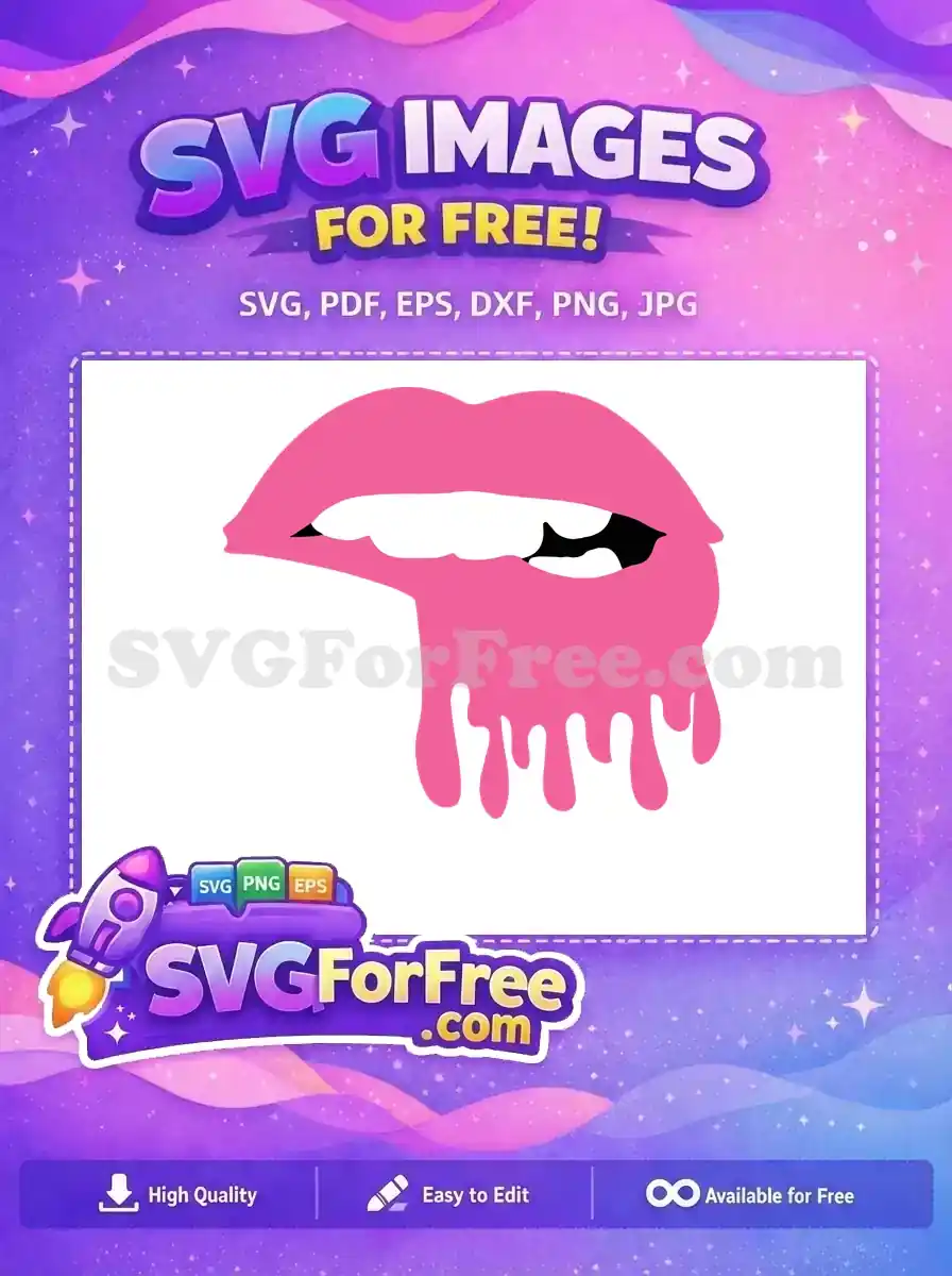 Free Dripping Pink Lips Free Beauty Makeup Free SVG
