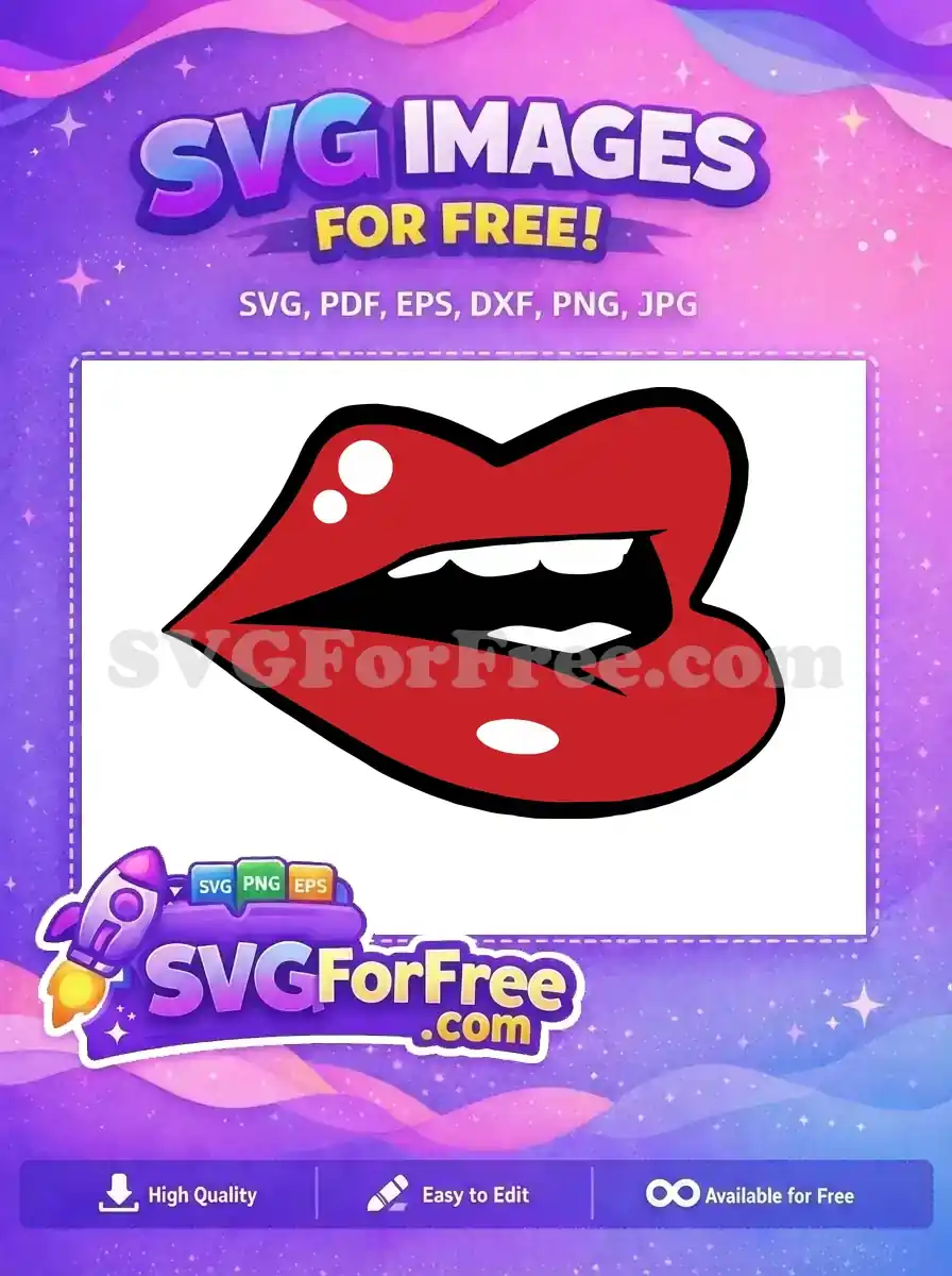 Free Glossy Lips Free Open Mouth Makeup Free SVG
