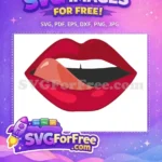 Free Glossy Lips Free Tongue Out Makeup Free SVG 3 - Instant Download