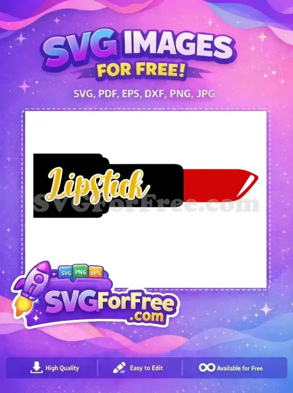 Free Golden Lipstick Free Red Makeup Glam Free SVG