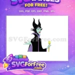 Free Evil Queen Horned Free Staff Dress Maleficent Free SVG - Instant Download